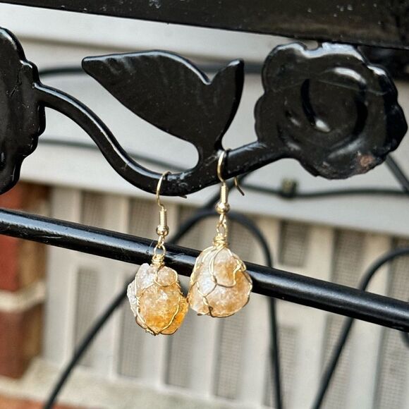 NIB Colors of Brazil Citrine Earrings in Goldtone 31.00 ctw - Picture 8 of 9